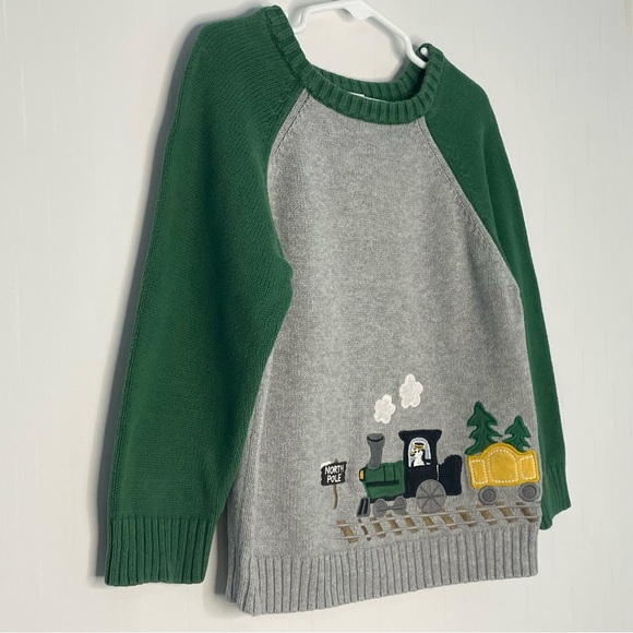 Gymboree Penguin Train North Pole Sweater Knit Pullover Color Block Size 3T - Picture 2 of 11